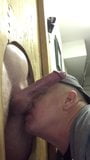 Old guy sucks at his homemade gloryhole snapshot 5