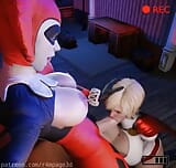 Wonder Wonder Frauen, die Harley Quinns großen Futa-Schwanz lutschen snapshot 1