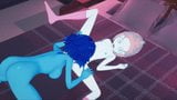 Crystal Gems Pearl dan Lapis berkongkek lesbian di atas katil snapshot 8