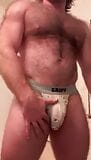 Peludo Rico shows his bulge in his panties how delicious that hairy bulge looks, wanting to lower those suspenders and s snapshot 1