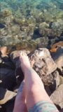 Dominatrix excites you with her feet on the sea snapshot 8