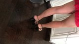 Tan Pantyhose Strappy High Heels snapshot 9