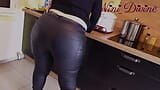 My horny step sister with her big ass in tight jeans, deepthroat and doggystyle in the kitchen with this bitch! snapshot 3