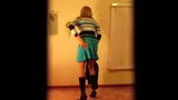 Leather jacket and short skirt with boots. snapshot 8