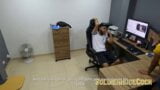 I have a friend helping me clean my office... But she wants to charge me with sex and starts seducing me! snapshot 7