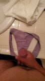 Cuming on my girlfriends dirty thong snapshot 2