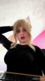 Blonde Crossdresser Secretary Tease snapshot 1