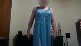 Fake Boobs - posing in blue open body and long dress snapshot 7