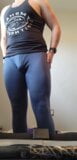 Showing off my body in tight yoga pants and muscle shirt snapshot 2