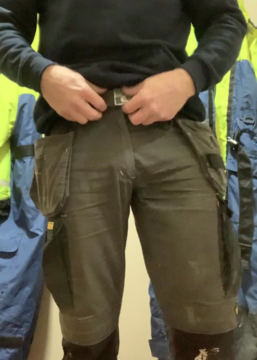 Told to show off underwear bulge at work