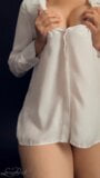 Teasing in White (blouse and undies) snapshot 7