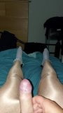 In shiny hose and white socks snapshot 3