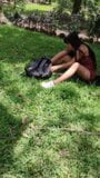 Dildo in pussy at the park snapshot 1