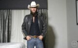 Bearded cowboy strips and jacks off snapshot 1