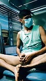 Hombre gay indio mostrando gran polla peluda en tren - corrida snapshot 7