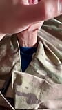 Soldier jerking off wearing his sarge's blue boxer briefs snapshot 6