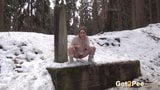 Curvy Babe Filmed Pissing In The Snow snapshot 8