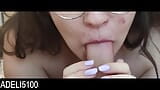 Chica nerd con gafas te chupa y traga tu semen snapshot 15