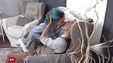 Horny teen with turquoise hair fucks with tutor snapshot 3