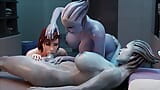 Futanari Garganta Profunda: Sexo Duro con Chicas Lesbianas (Sexy Mamada, Mass Effect 3D Hentai Porno) gamingarzia snapshot 5