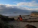 Beach and bush walks in Orange one piece swimsuit snapshot 8