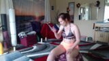 Aurora Willows – yoga ball workout in shorts with hot cameltoe snapshot 3