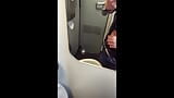 Der gut bestückte und behaarte Typ wichst unbeschnittenen Schwanz im Zug ab und kommt, Wichs-Zusammenstellung snapshot 5