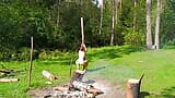 Hot brunette doggystyle anal in the woods snapshot 2