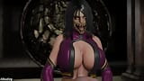 Mileena сосет член и трет его между ее огромными сиськами snapshot 14