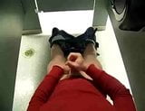 Jacking Off at in a public restroom stall snapshot 8