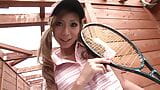 Japanese Married woman has sex with her tennis teacher and his training partner. She loves a big cock snapshot 1