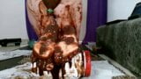 Feet fetish - Brazilian_Miss wanking foot with chocolate snapshot 11