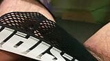 Cum through fishnet brief while moaning like a pup snapshot 4