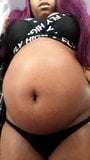 Fat girl bloats and massages her bloated belly snapshot 9