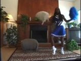 Black cheerleader in white panties snapshot 2