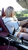 Amateur crossdresser Kellycd2022 sexy milf enjoying an afternoon drive in stockings and heels masturbating and cumshot snapshot 3