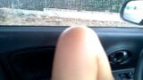 Blonde in car masturbates with sex toys snapshot 12