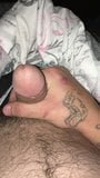 My husband stroking his fat cock for me snapshot 2