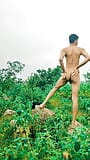 Indyjscy mężczyźni chodzą nago w lesie na zewnątrz wysoki i duży tyłek ogromna sperma snapshot 8