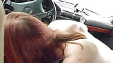 A wild German chick sucking and riding a hard cock in the car snapshot 12