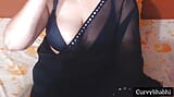 Desi sexy bhabhi in black saree snapshot 6