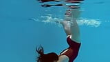 Fernanda Releve粉红色泳装体操运动员在游泳池里 snapshot 7