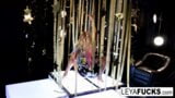 Leya Falcon strips in a Gold covered Strip Club snapshot 3