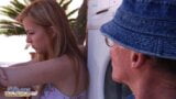 Beautiful teen sucks grandpa outdoors and she swallows it all snapshot 2