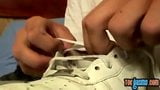 Thug twink ajax shows off shoes before masturbation cumshot snapshot 10