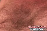 Hairy old amateur jerks off and shoots a load on his belly snapshot 11