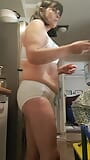 Sexy hotwife mommy in kitchen lingerie underwear snapshot 1