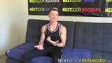 Gay with athletic body and abs interviewed for solo jerk off snapshot 3