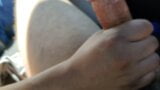 Handjob in car with fleshlight toy. Daytime Car Jerk in Sun snapshot 6