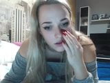 Perfecte cam blonde bate mooie geschoren kut snapshot 1